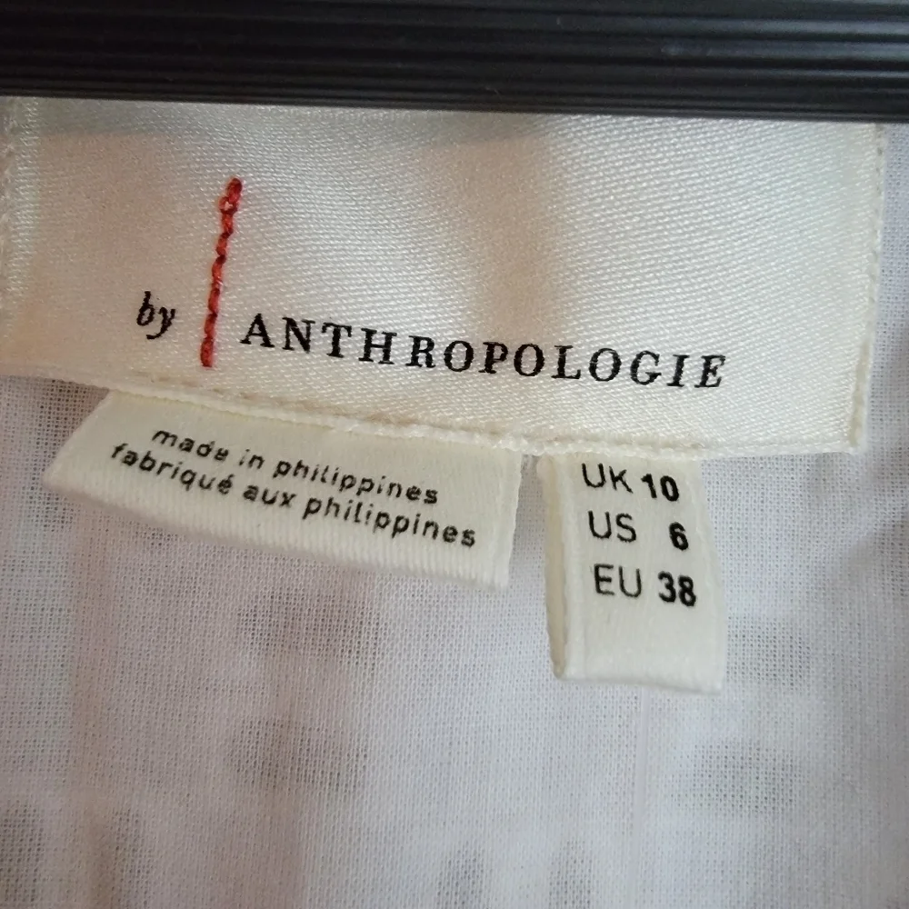 Anthropologie Belted Eyelet Romper in Ivory size 6 NWT